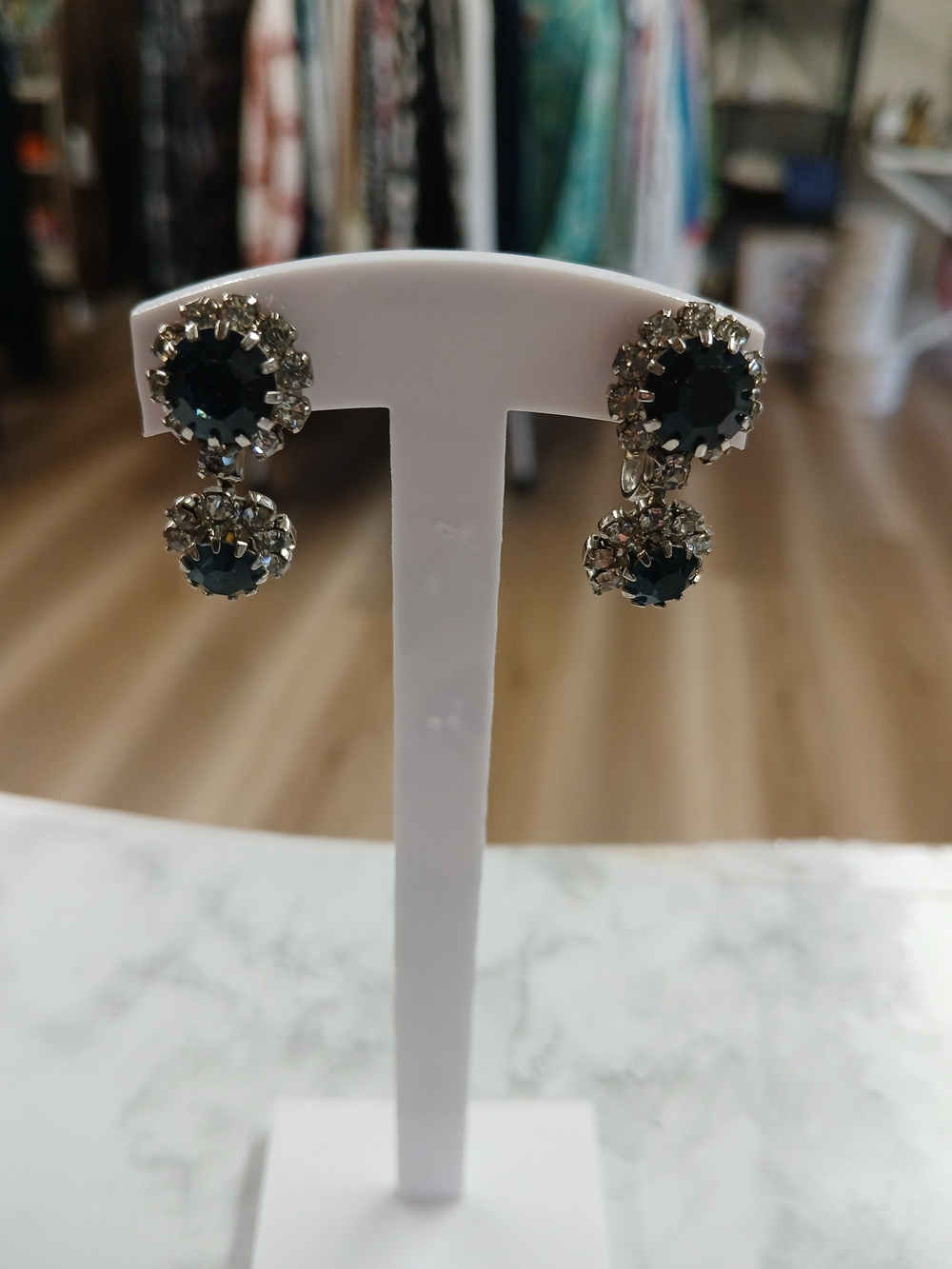 Vintage Kramer 1940s Rhinestone Crystal Earrings